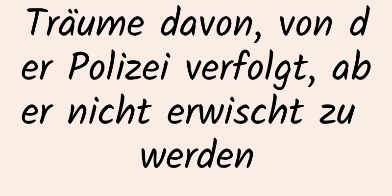 Träume davon, von der Polizei verfolgt, aber nicht erwischt zu werden