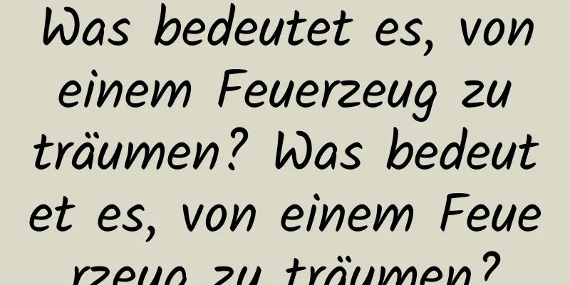 Was bedeutet es, von einem Feuerzeug zu träumen? Was bedeutet es, von einem Feuerzeug zu träumen?