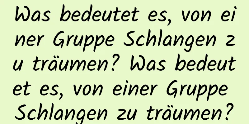 Was bedeutet es, von einer Gruppe Schlangen zu träumen? Was bedeutet es, von einer Gruppe Schlangen zu träumen?