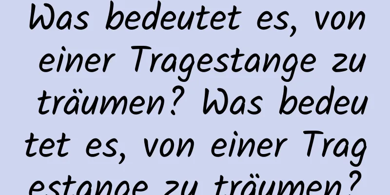 Was bedeutet es, von einer Tragestange zu träumen? Was bedeutet es, von einer Tragestange zu träumen?