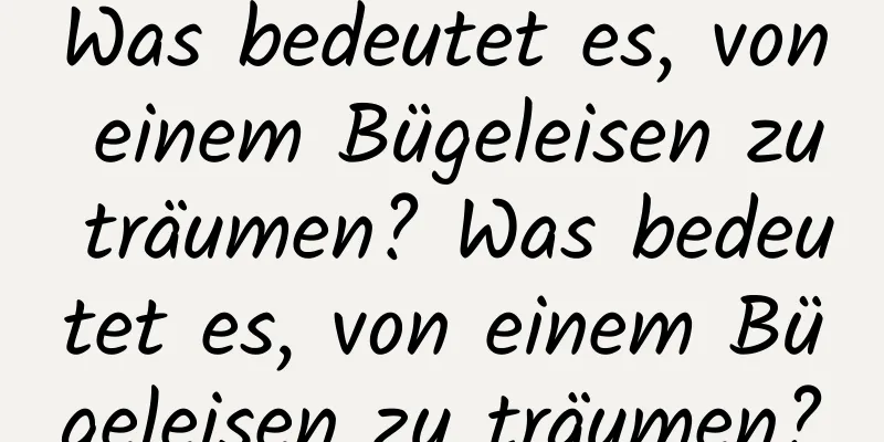 Was bedeutet es, von einem Bügeleisen zu träumen? Was bedeutet es, von einem Bügeleisen zu träumen?