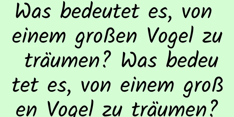 Was bedeutet es, von einem großen Vogel zu träumen? Was bedeutet es, von einem großen Vogel zu träumen?