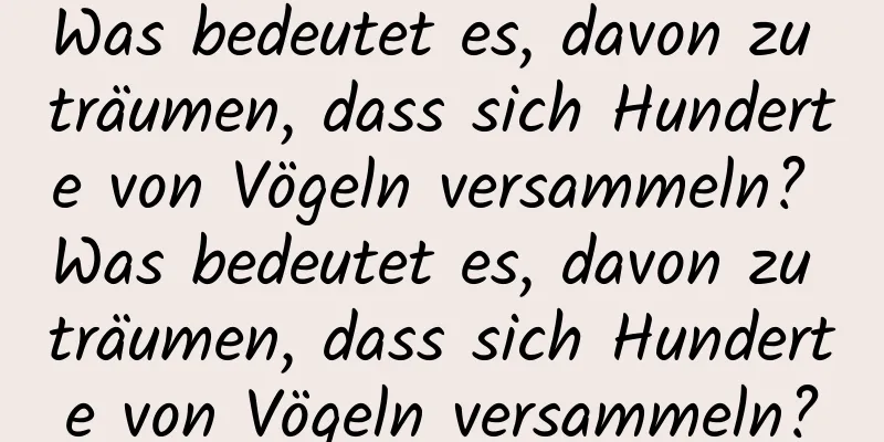 Was bedeutet es, davon zu träumen, dass sich Hunderte von Vögeln versammeln? Was bedeutet es, davon zu träumen, dass sich Hunderte von Vögeln versammeln?