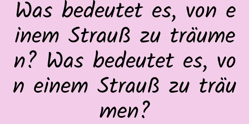 Was bedeutet es, von einem Strauß zu träumen? Was bedeutet es, von einem Strauß zu träumen?