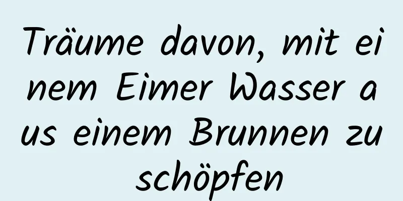 Träume davon, mit einem Eimer Wasser aus einem Brunnen zu schöpfen