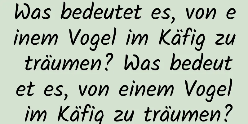 Was bedeutet es, von einem Vogel im Käfig zu träumen? Was bedeutet es, von einem Vogel im Käfig zu träumen?