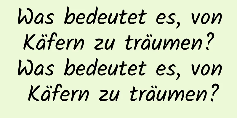 Was bedeutet es, von Käfern zu träumen? Was bedeutet es, von Käfern zu träumen?