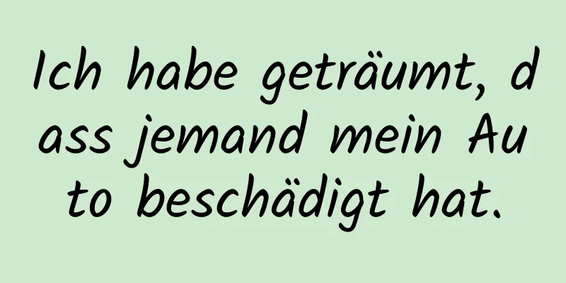 Ich habe geträumt, dass jemand mein Auto beschädigt hat.