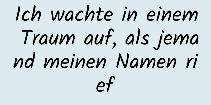 Ich wachte in einem Traum auf, als jemand meinen Namen rief