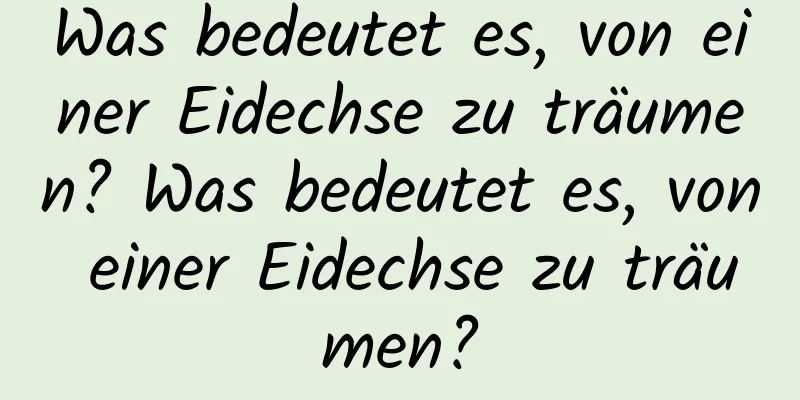 Was bedeutet es, von einer Eidechse zu träumen? Was bedeutet es, von einer Eidechse zu träumen?