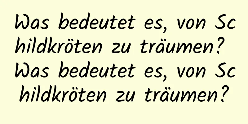 Was bedeutet es, von Schildkröten zu träumen? Was bedeutet es, von Schildkröten zu träumen?