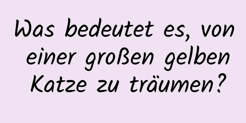 Was bedeutet es, von einer großen gelben Katze zu träumen?