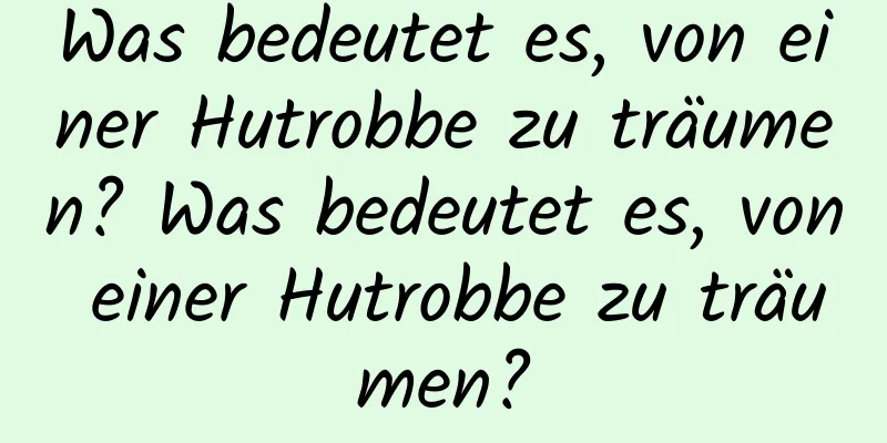 Was bedeutet es, von einer Hutrobbe zu träumen? Was bedeutet es, von einer Hutrobbe zu träumen?