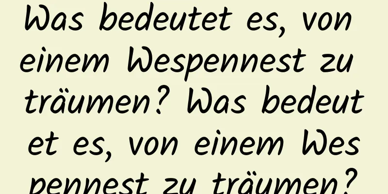 Was bedeutet es, von einem Wespennest zu träumen? Was bedeutet es, von einem Wespennest zu träumen?