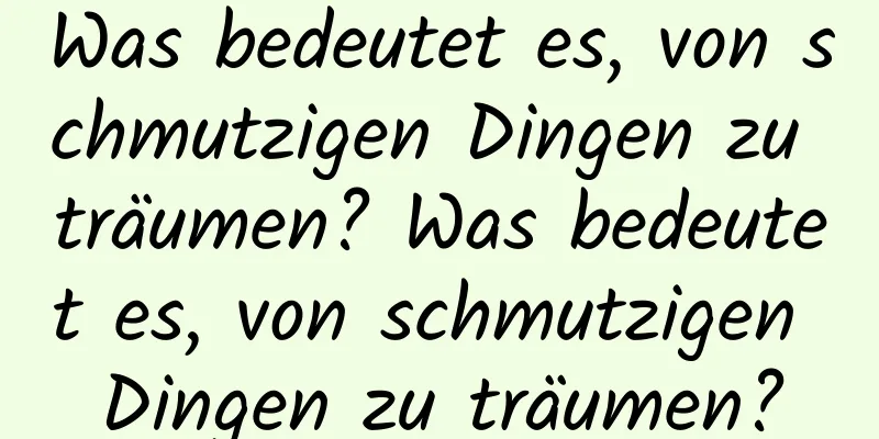 Was bedeutet es, von schmutzigen Dingen zu träumen? Was bedeutet es, von schmutzigen Dingen zu träumen?