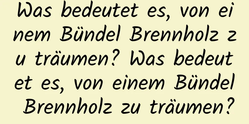 Was bedeutet es, von einem Bündel Brennholz zu träumen? Was bedeutet es, von einem Bündel Brennholz zu träumen?