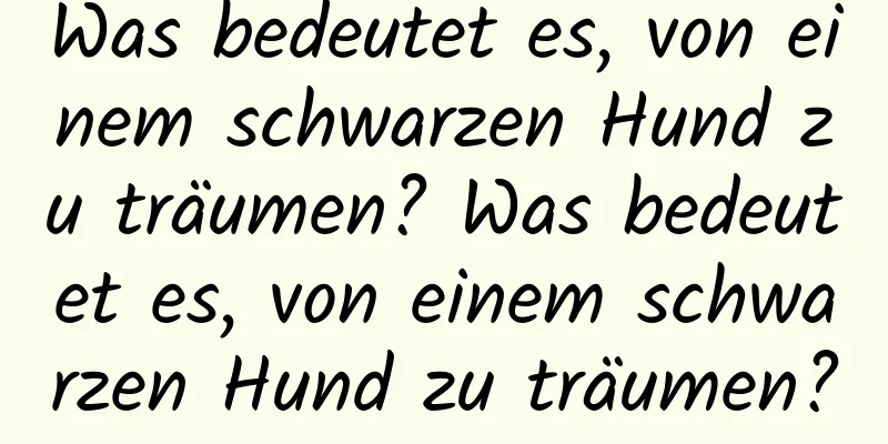 Was bedeutet es, von einem schwarzen Hund zu träumen? Was bedeutet es, von einem schwarzen Hund zu träumen?