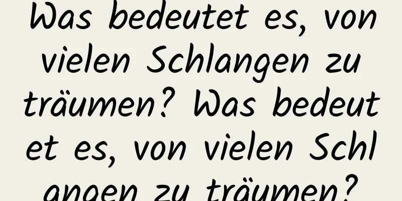 Was bedeutet es, von vielen Schlangen zu träumen? Was bedeutet es, von vielen Schlangen zu träumen?