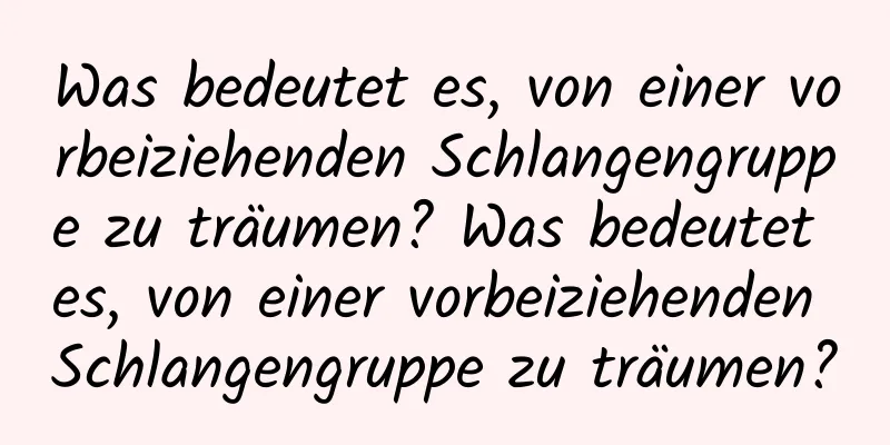 Was bedeutet es, von einer vorbeiziehenden Schlangengruppe zu träumen? Was bedeutet es, von einer vorbeiziehenden Schlangengruppe zu träumen?