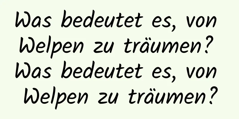 Was bedeutet es, von Welpen zu träumen? Was bedeutet es, von Welpen zu träumen?