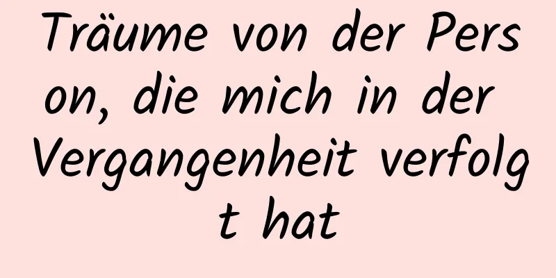 Träume von der Person, die mich in der Vergangenheit verfolgt hat