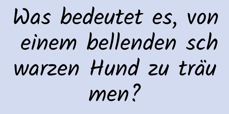 Was bedeutet es, von einem bellenden schwarzen Hund zu träumen?