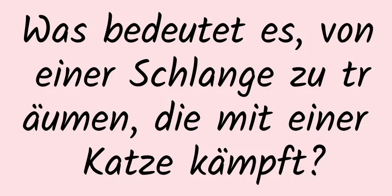 Was bedeutet es, von einer Schlange zu träumen, die mit einer Katze kämpft?