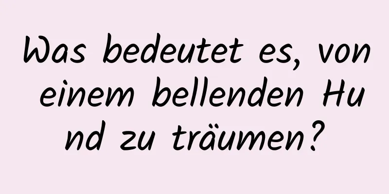 Was bedeutet es, von einem bellenden Hund zu träumen?