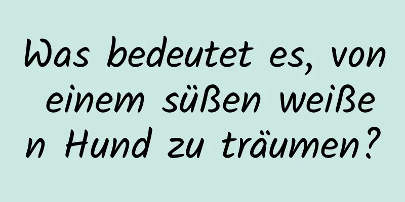 Was bedeutet es, von einem süßen weißen Hund zu träumen?