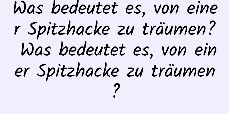 Was bedeutet es, von einer Spitzhacke zu träumen? Was bedeutet es, von einer Spitzhacke zu träumen?