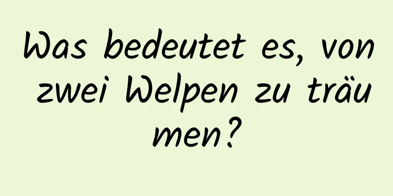 Was bedeutet es, von zwei Welpen zu träumen?