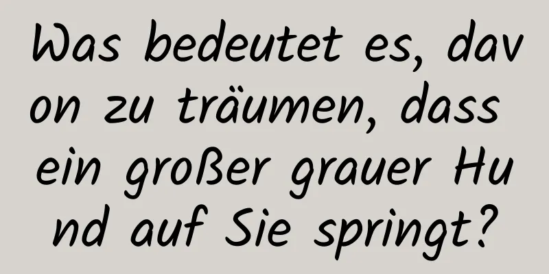 Was bedeutet es, davon zu träumen, dass ein großer grauer Hund auf Sie springt?