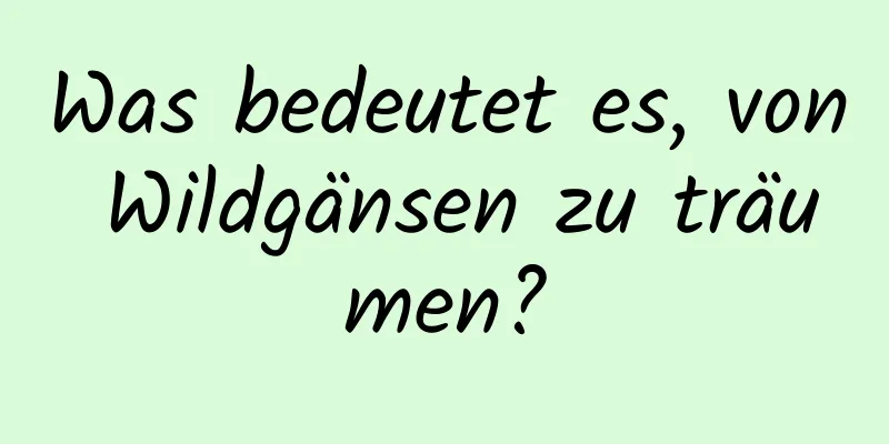 Was bedeutet es, von Wildgänsen zu träumen?