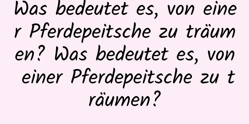 Was bedeutet es, von einer Pferdepeitsche zu träumen? Was bedeutet es, von einer Pferdepeitsche zu träumen?