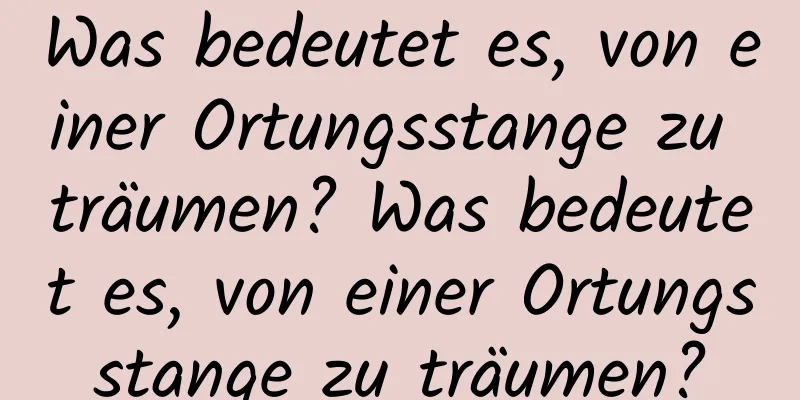 Was bedeutet es, von einer Ortungsstange zu träumen? Was bedeutet es, von einer Ortungsstange zu träumen?