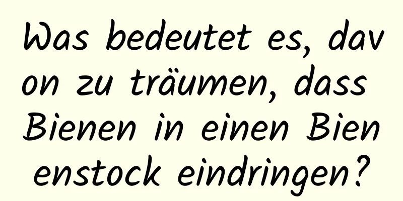 Was bedeutet es, davon zu träumen, dass Bienen in einen Bienenstock eindringen?