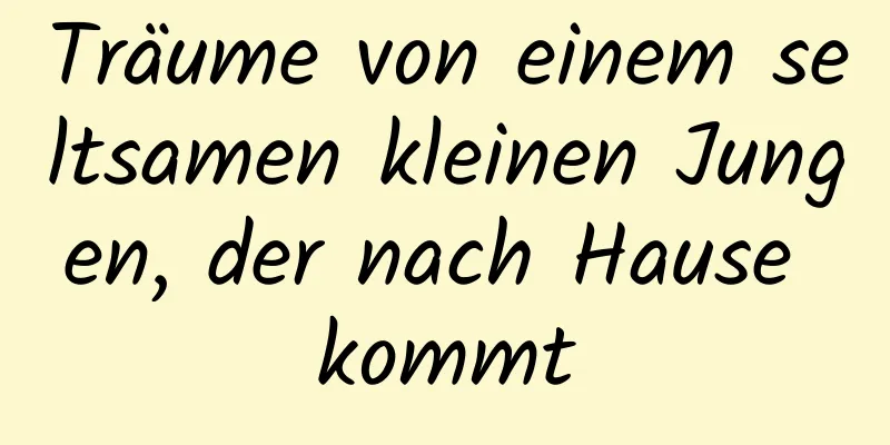 Träume von einem seltsamen kleinen Jungen, der nach Hause kommt