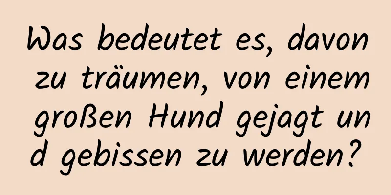 Was bedeutet es, davon zu träumen, von einem großen Hund gejagt und gebissen zu werden?