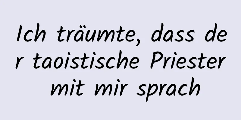 Ich träumte, dass der taoistische Priester mit mir sprach