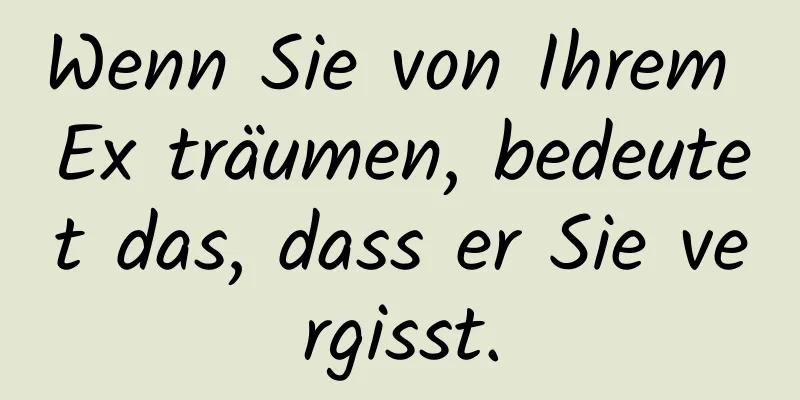 Wenn Sie von Ihrem Ex träumen, bedeutet das, dass er Sie vergisst.