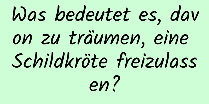 Was bedeutet es, davon zu träumen, eine Schildkröte freizulassen?