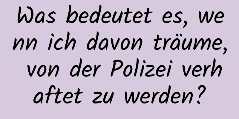 Was bedeutet es, wenn ich davon träume, von der Polizei verhaftet zu werden?