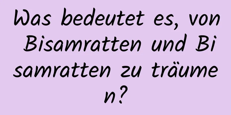 Was bedeutet es, von Bisamratten und Bisamratten zu träumen?