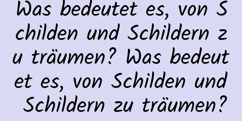 Was bedeutet es, von Schilden und Schildern zu träumen? Was bedeutet es, von Schilden und Schildern zu träumen?