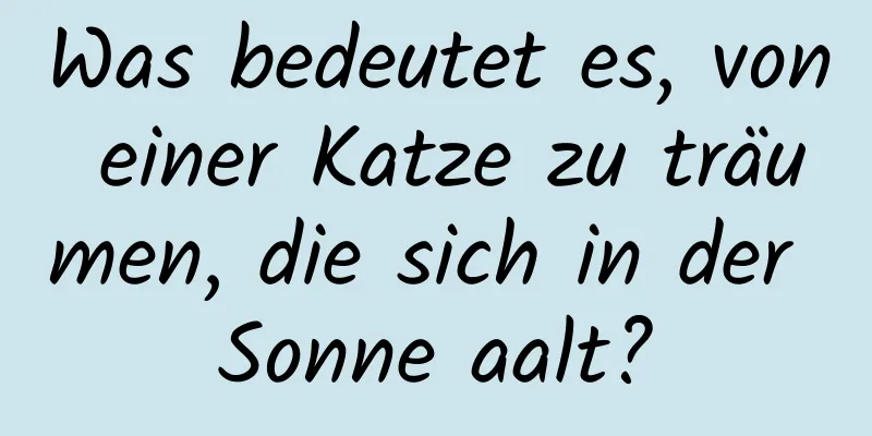 Was bedeutet es, von einer Katze zu träumen, die sich in der Sonne aalt?