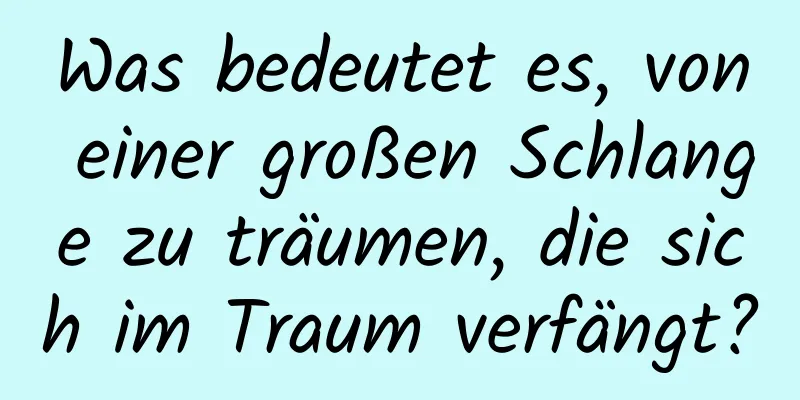 Was bedeutet es, von einer großen Schlange zu träumen, die sich im Traum verfängt?