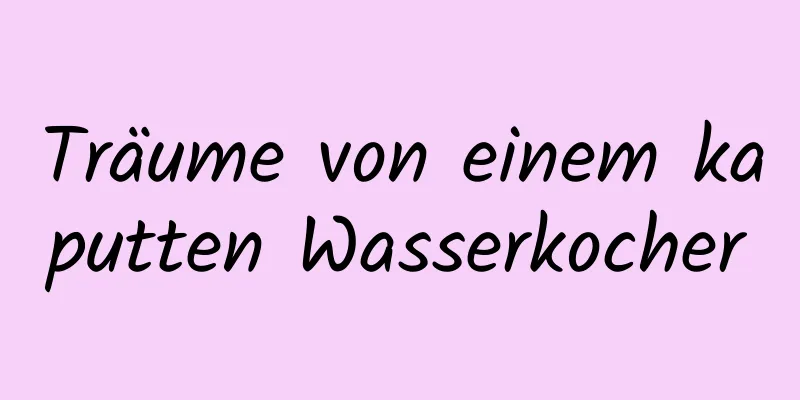 Träume von einem kaputten Wasserkocher