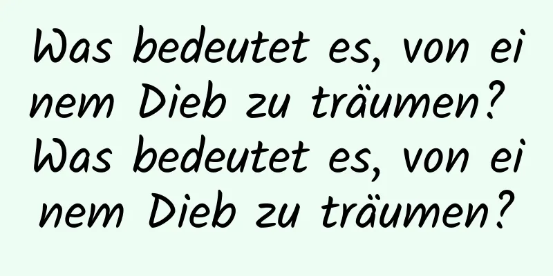 Was bedeutet es, von einem Dieb zu träumen? Was bedeutet es, von einem Dieb zu träumen?