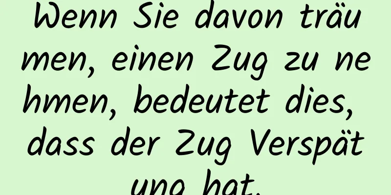 Wenn Sie davon träumen, einen Zug zu nehmen, bedeutet dies, dass der Zug Verspätung hat.