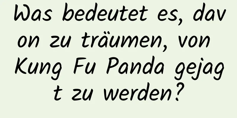 Was bedeutet es, davon zu träumen, von Kung Fu Panda gejagt zu werden?